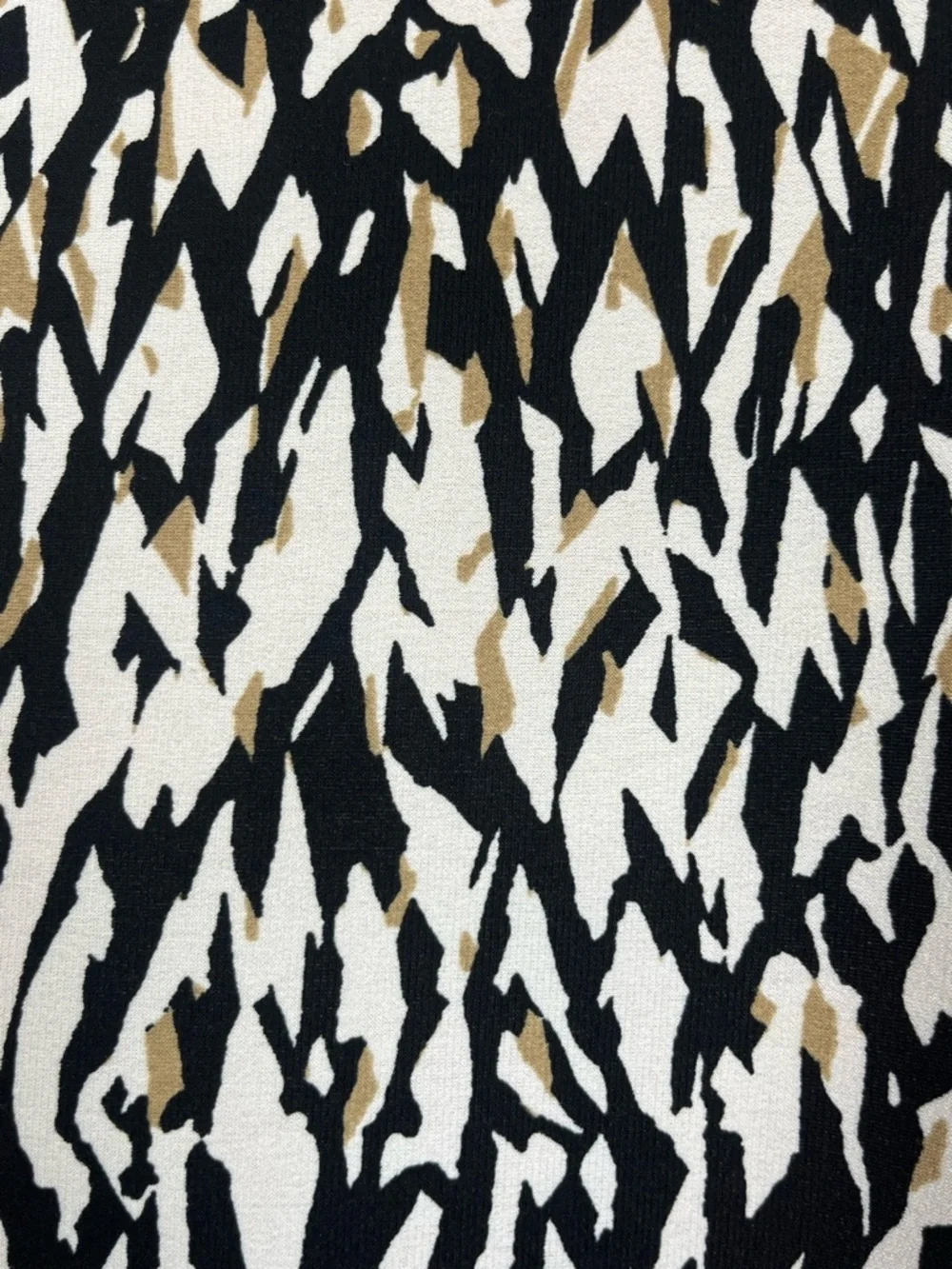 Talbots black beige & white tie detail stretchy poly spandex dress, size 10.